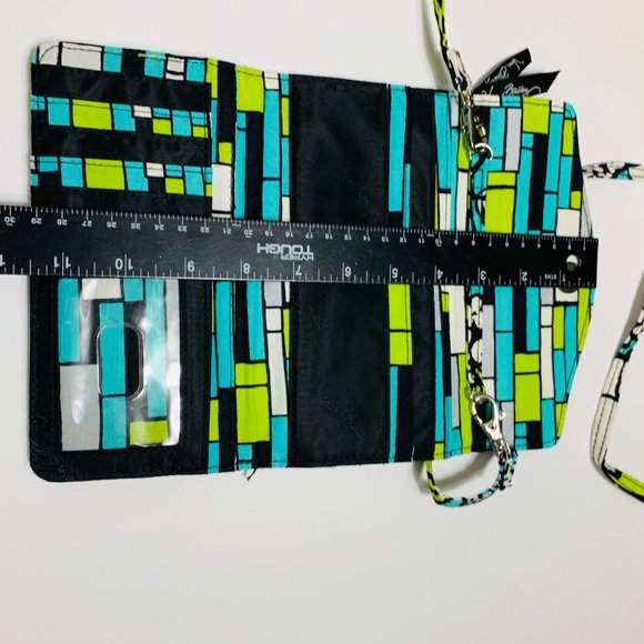 Vera Bradley Trifold Wallet Crossbody Purse Hipster Rumba Clutch Blue Retired - Picture 16 of 16
